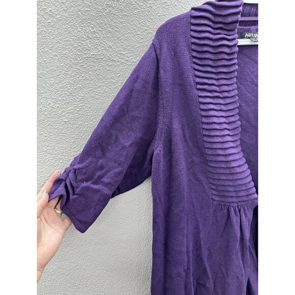 Womens Apt. 9 Cover Up Plus Size 1X Purple 3/4 Sleeve - Picture 4 of 12
